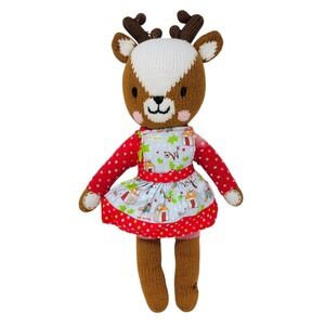 Cuddle +‎ Kind Willow Reindeer 13.5" Doll Hand Knit Ice Cream Christmas Dress